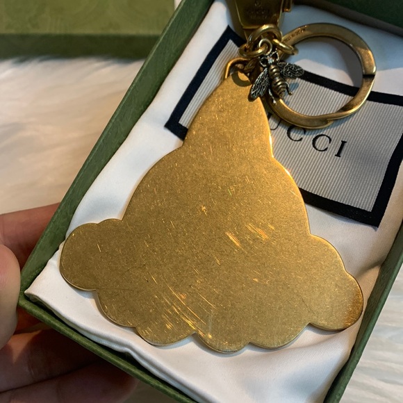 Gucci Brass GG Supreme Rocketship Key Chain - Picture 4 of 17